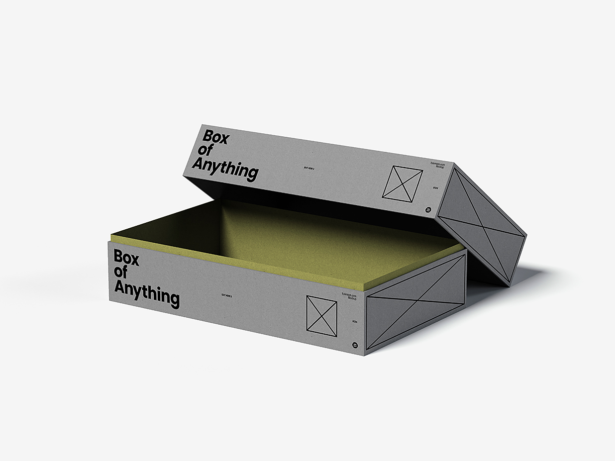 可折叠长方形纸盒收纳盒包装盒样机mockup插图