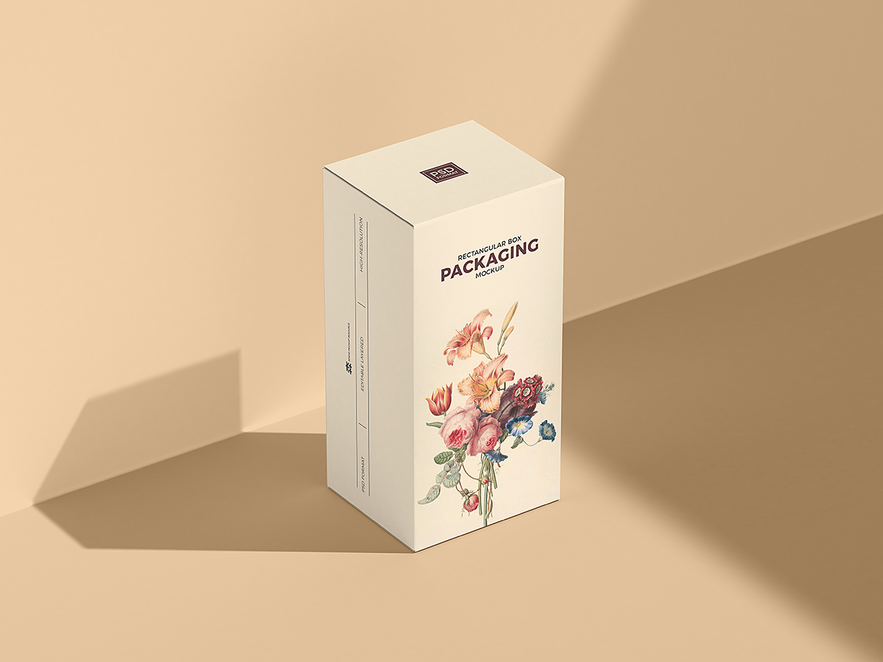 高质感长方形纸盒礼盒包装盒样机mockup插图