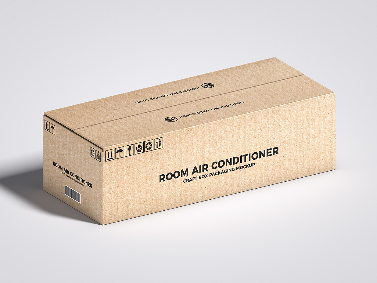 牛皮纸长条形纸箱包装样机mockup插图