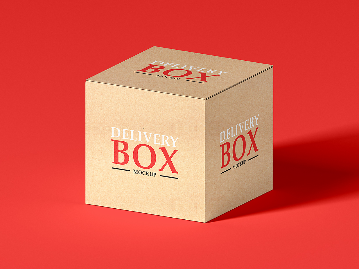 天地盖快递盒快递箱纸箱包装样机mockup插图
