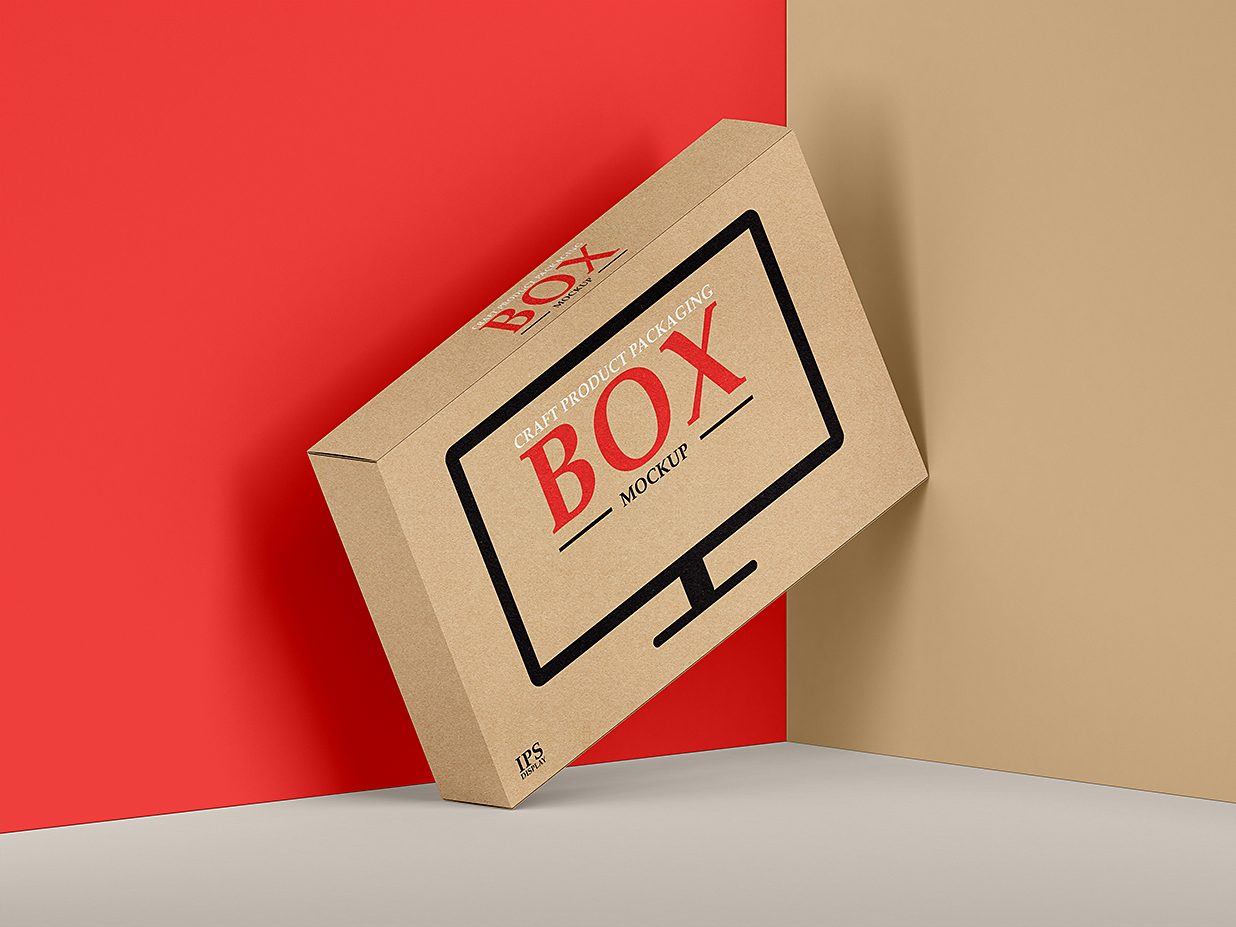 牛皮纸天地盖纸盒包装盒样机mockup插图