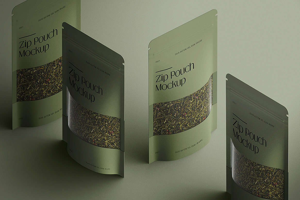 自立袋自封袋茶叶袋样机mockup插图