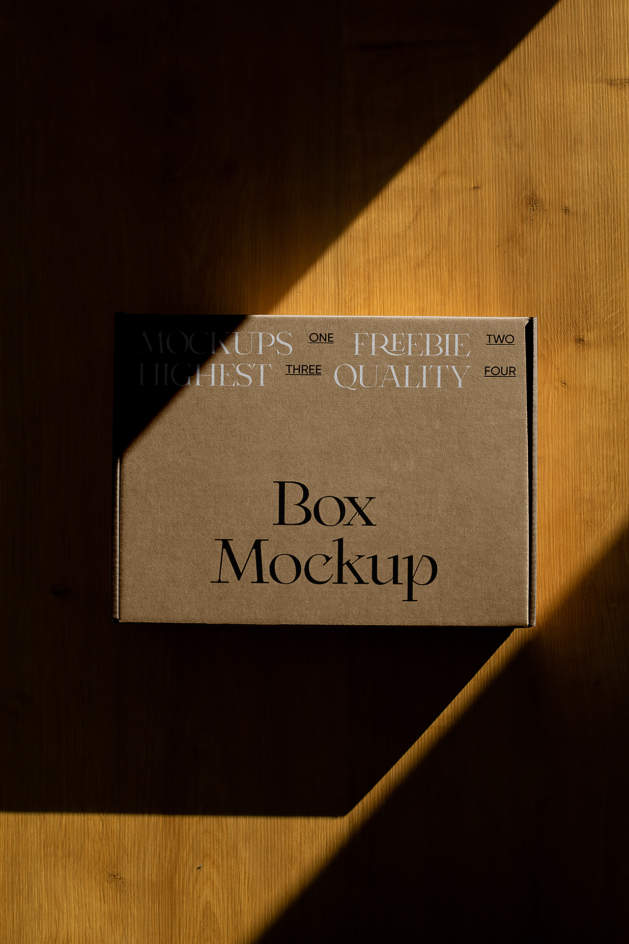 放在地板上的飞机盒纸盒快递盒包装样机mockup插图