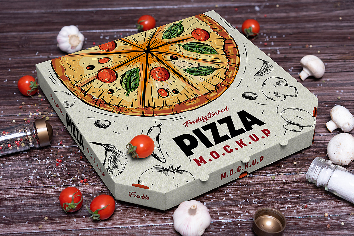 披萨包装盒样机mockup插图