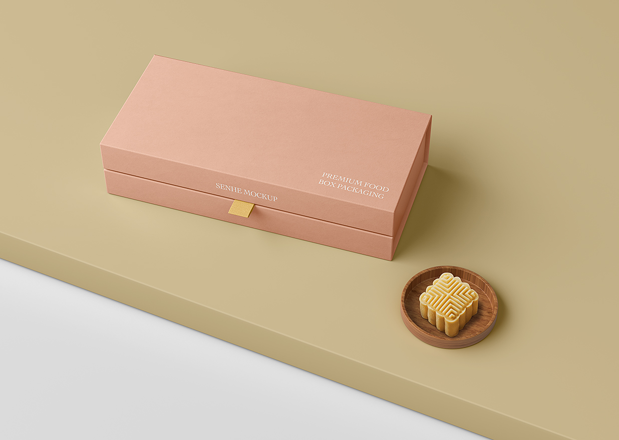 长条形天地盖食品包装盒礼盒糕点盒样机mockup插图
