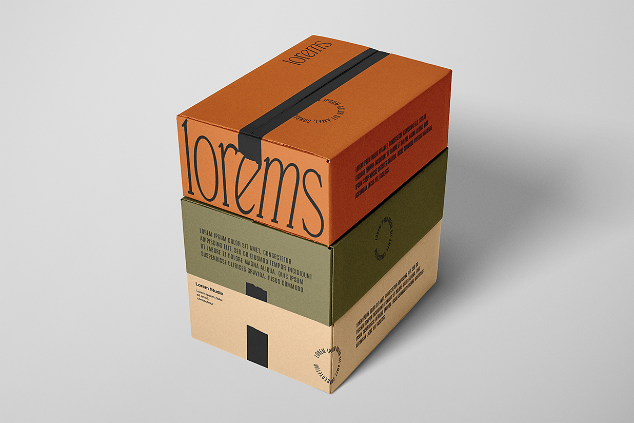 堆叠的纸盒包装盒礼盒样机mockup插图