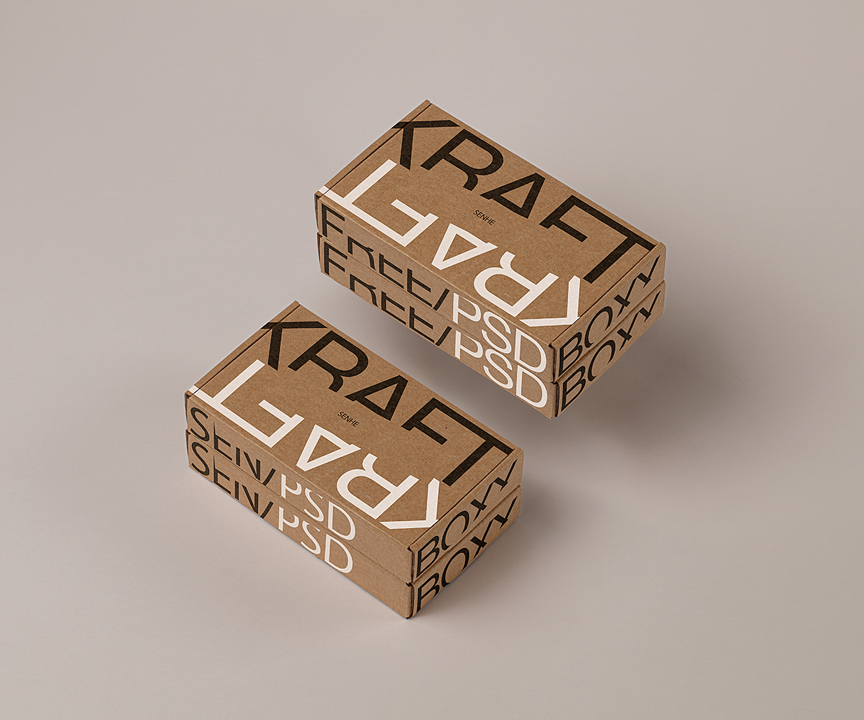 牛皮纸飞机盒纸盒包装盒样机mockup插图