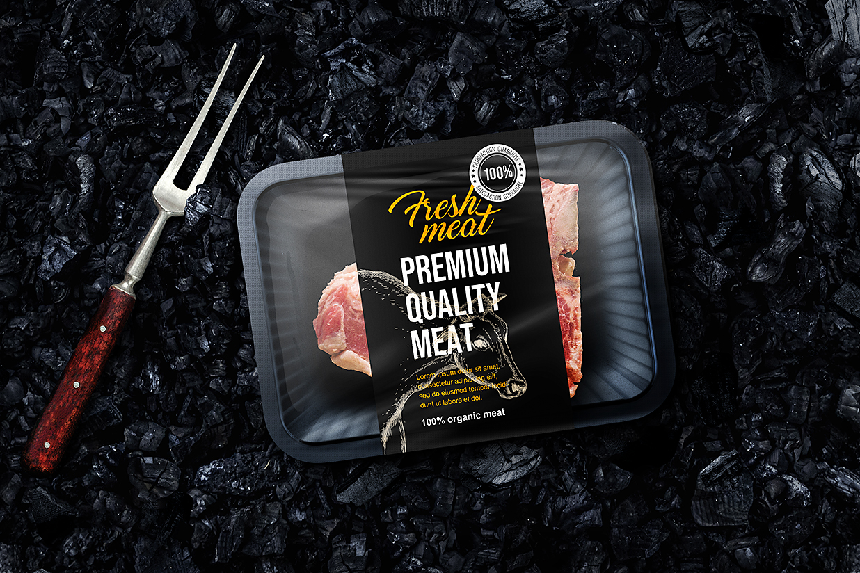 冷冻肉类食品包装样机mockup插图