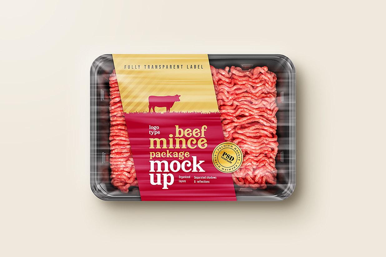 牛肉馅食品包装样机mockup2组插图