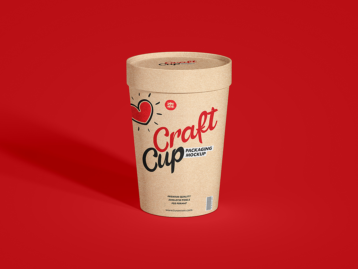 牛皮纸纸筒杯包装样机mockup插图