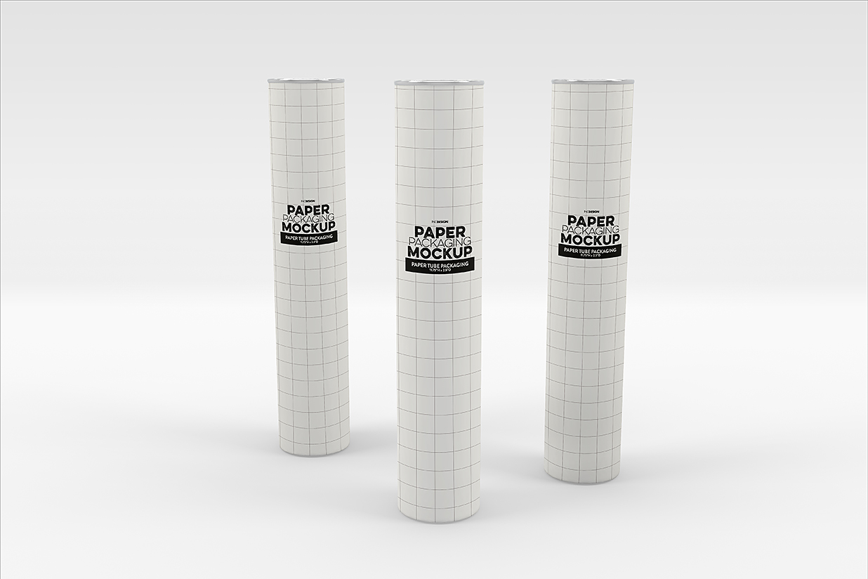 圆柱形纸筒包装样机mockup3组插图