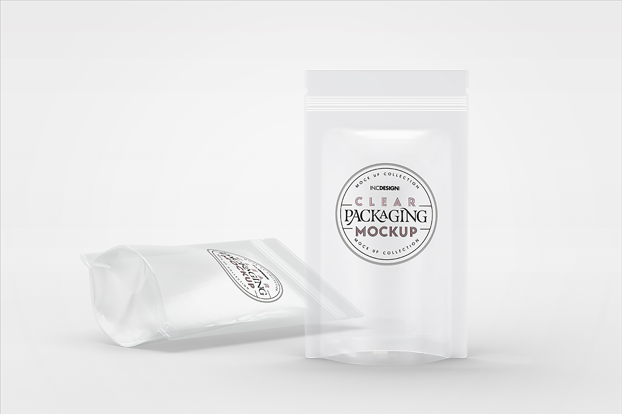 透明自立袋自封袋食品包装袋样机mockup插图