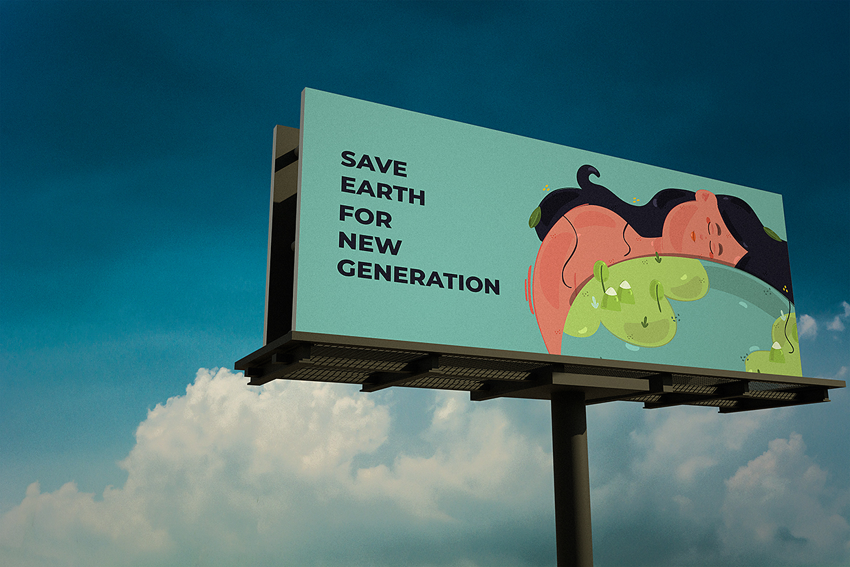 高质感户外高炮高速公路广告牌样机mockup7组插图