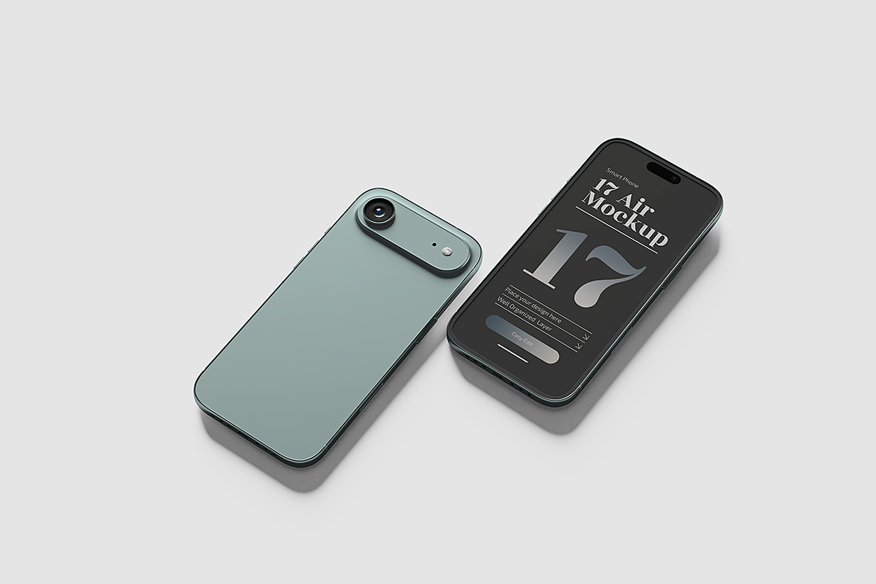 高质感iPhone 17 Air苹果手机样机mockup4组插图