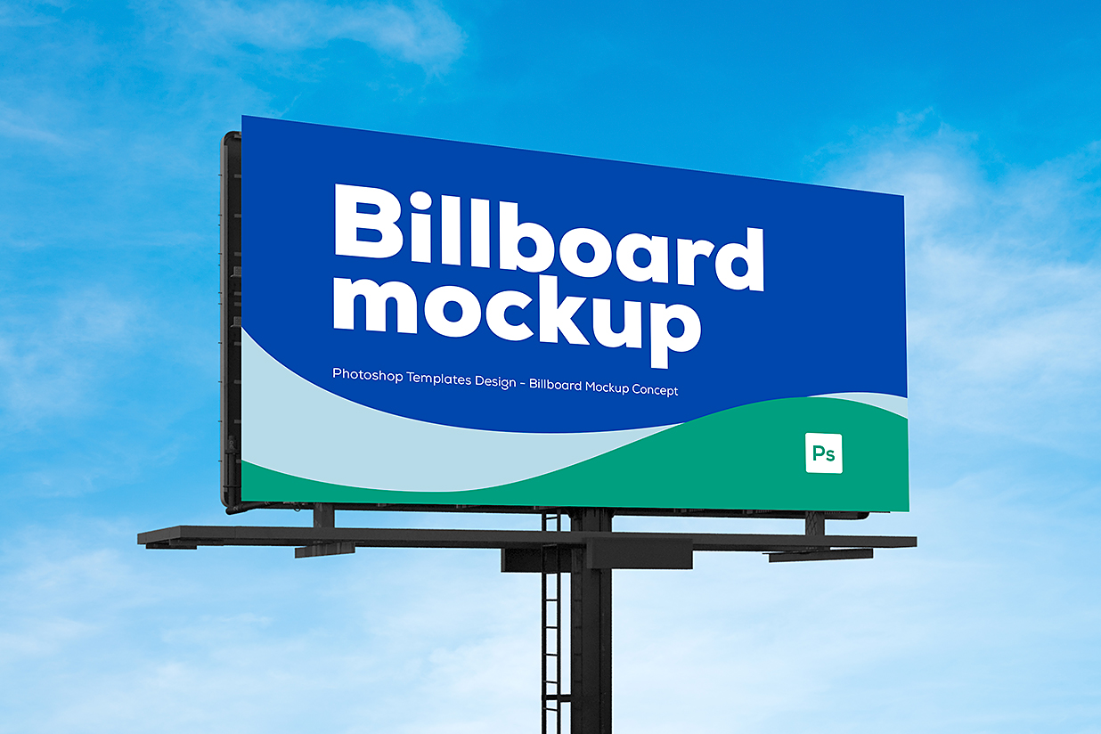 户外高炮高速公路广告牌样机mockup插图