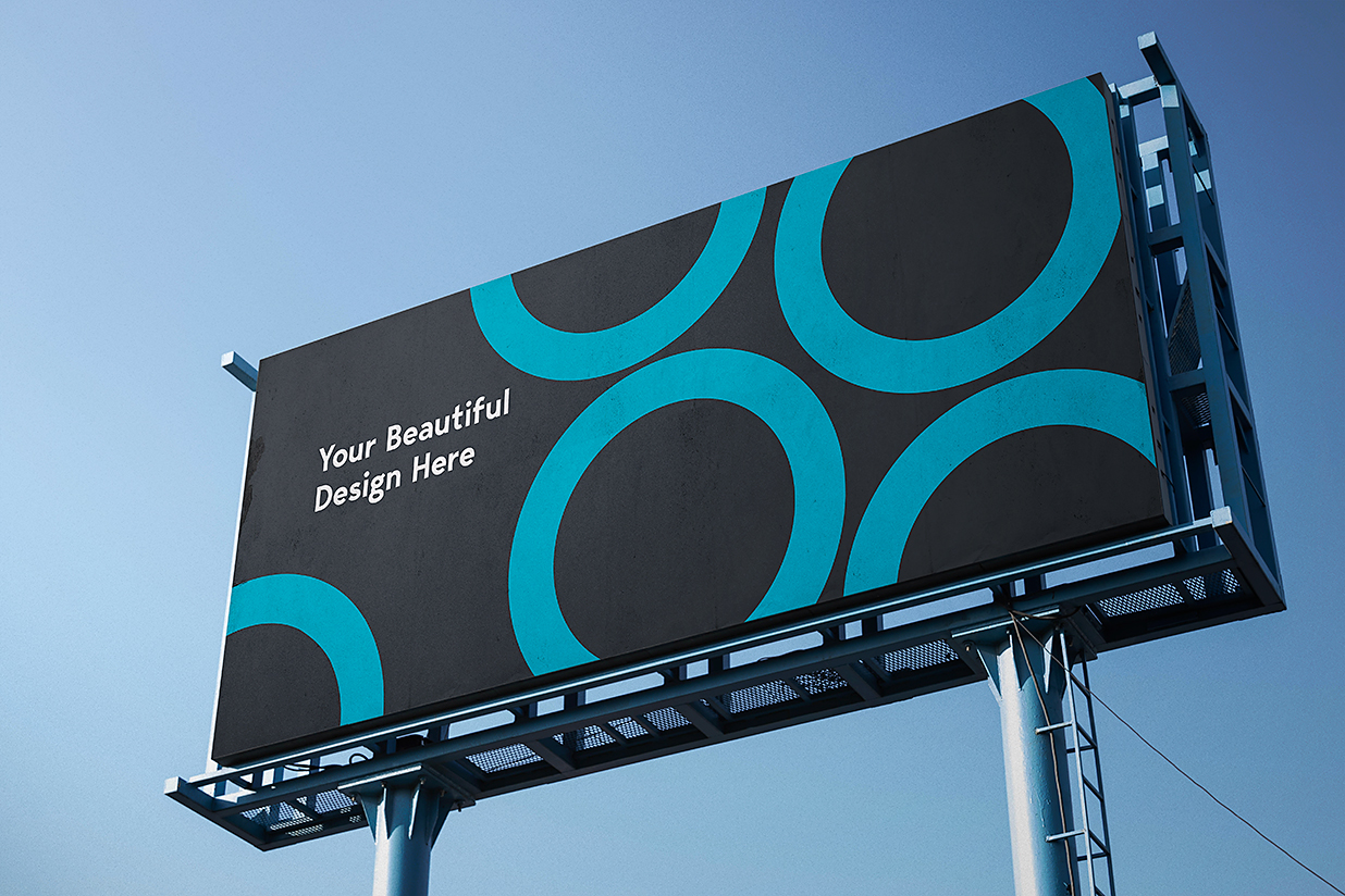 户外高炮高速公路广告牌样机mockup插图