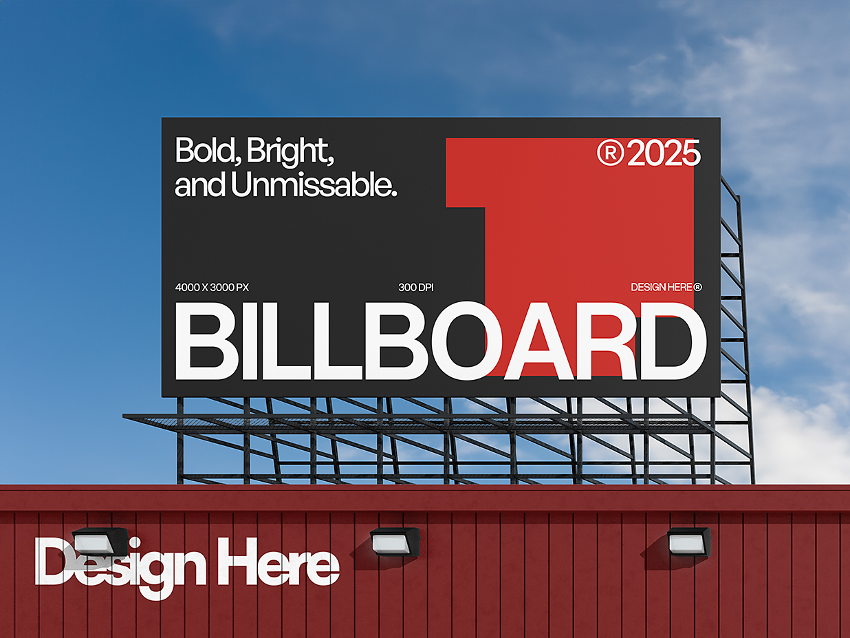 户外高炮广告牌样机mockup插图