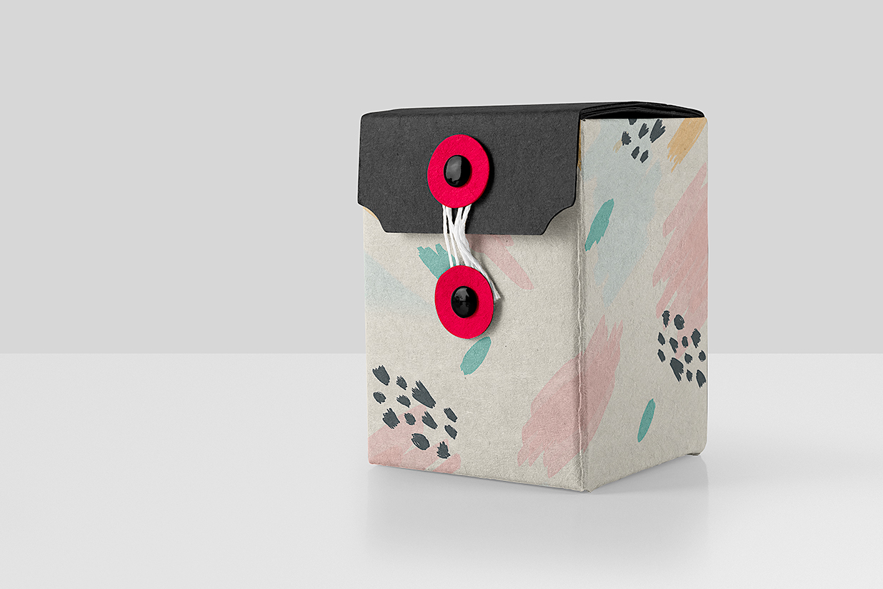 带纽扣绳扣的牛皮纸礼品盒礼物盒礼盒纸盒包装样机mockup2组插图