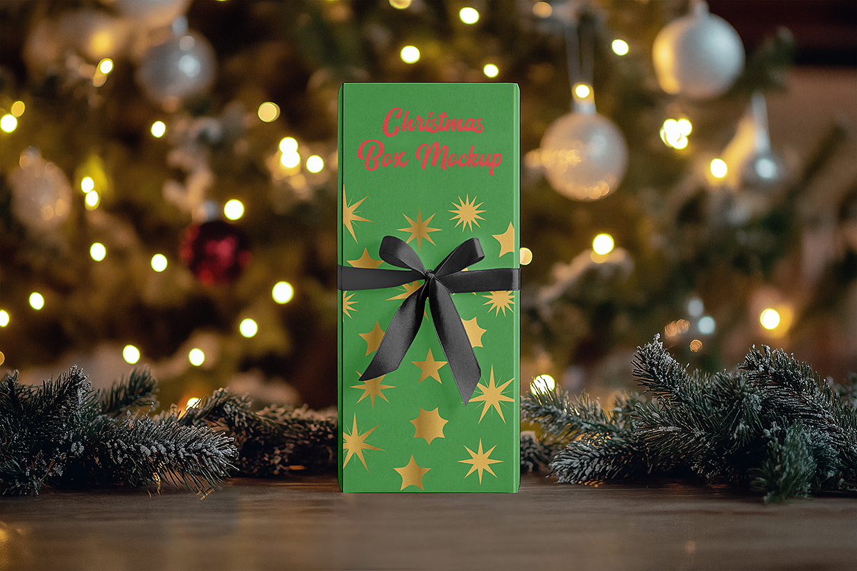 圣诞节礼品盒礼物盒礼盒包装样机mockup插图