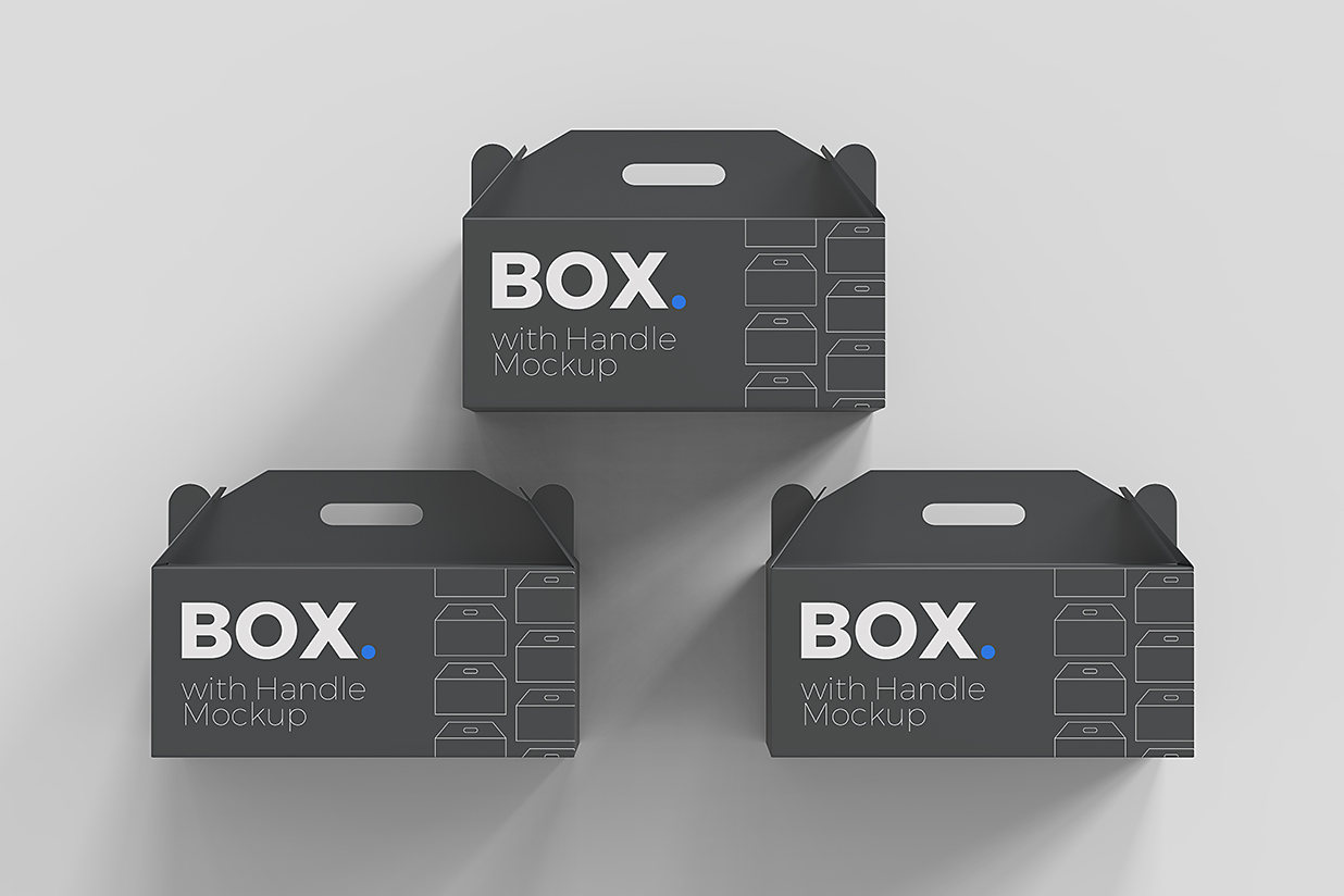 高质感山顶盒打包盒外卖手提纸盒包装样机6组插图