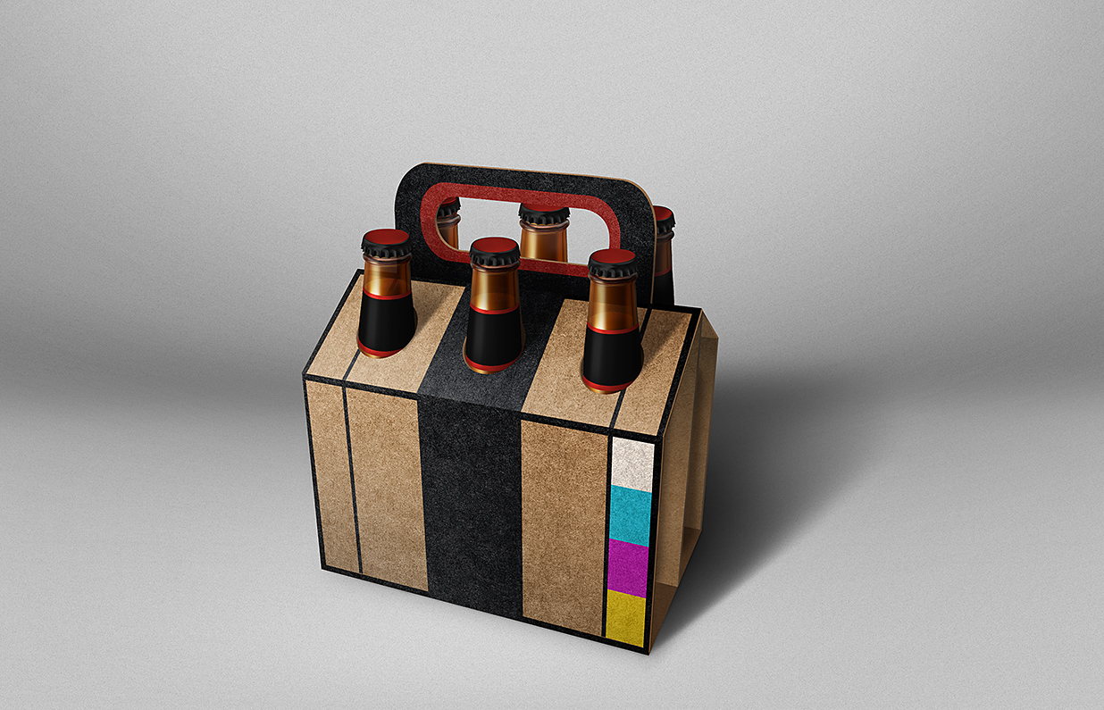 带纸箱的啤酒瓶包装样机mockup插图