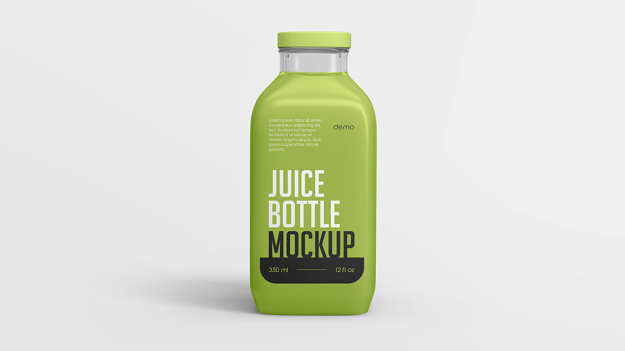 小型果汁瓶饮料瓶玻璃瓶包装样机mockup插图