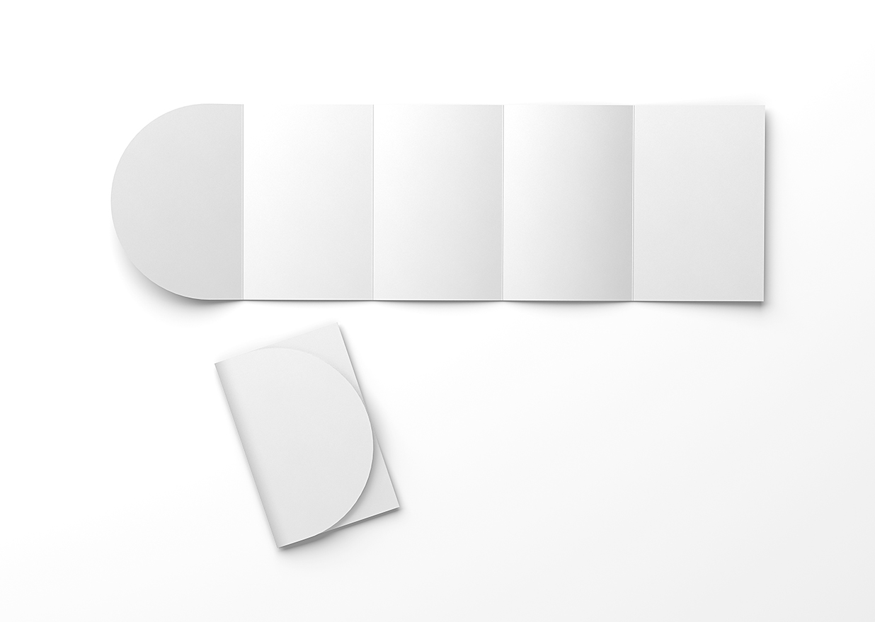 圆角折页五折页样机mockup插图1