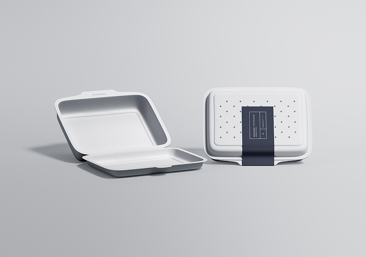 一次性餐盒外卖打包盒样机mockup插图