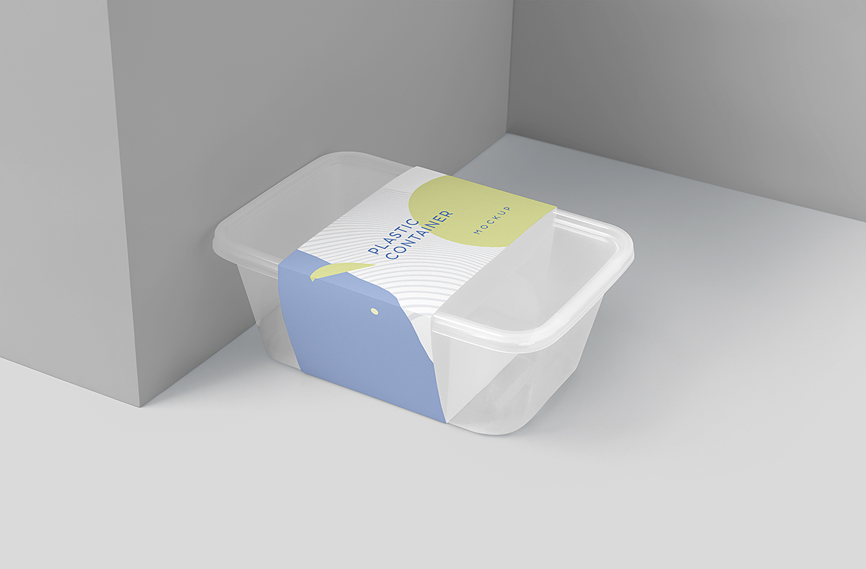 一次性透明塑料餐盒外卖打包盒样机mockup6组插图