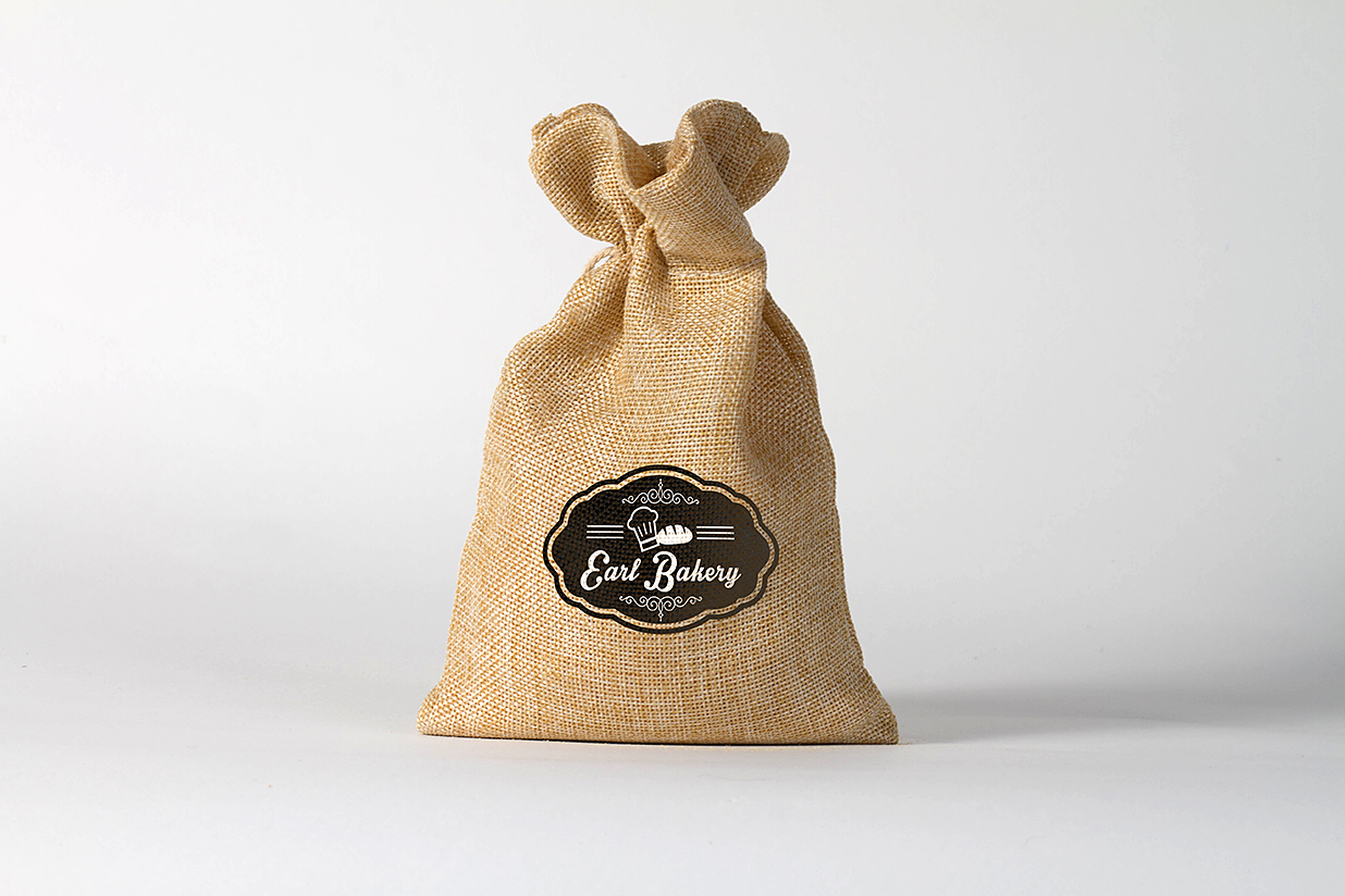 亚麻烘培束口袋收纳袋样机mockup2组插图