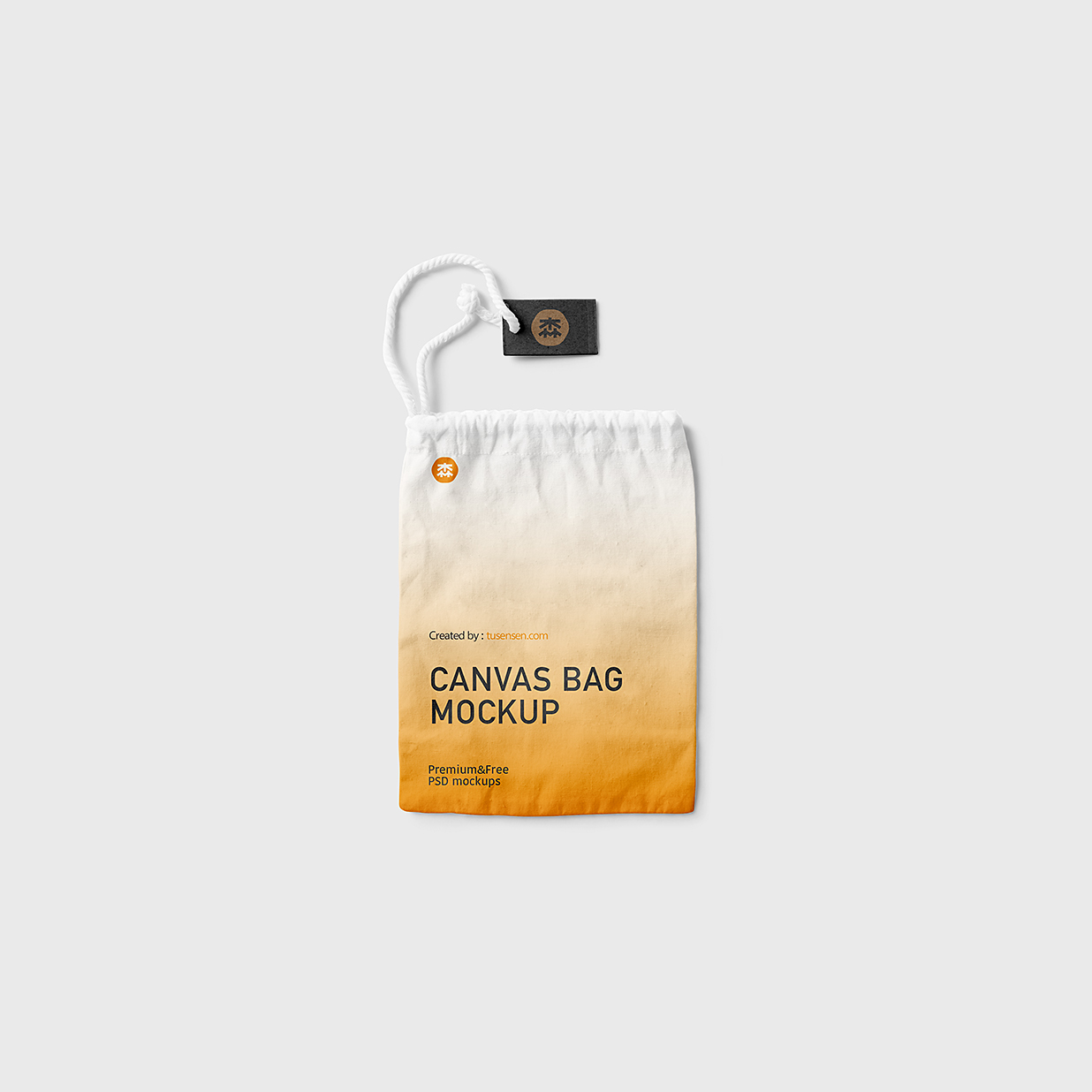 帆布抽绳束口袋样机mockup插图