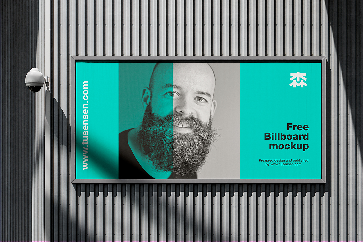 建筑墙上的户外广告牌样机mockup3组插图