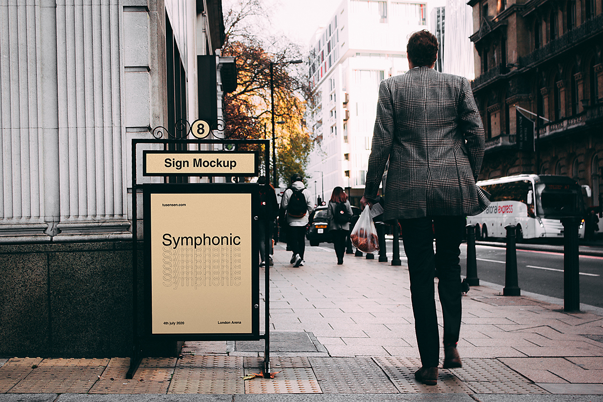 户外水牌立牌样机mockup插图