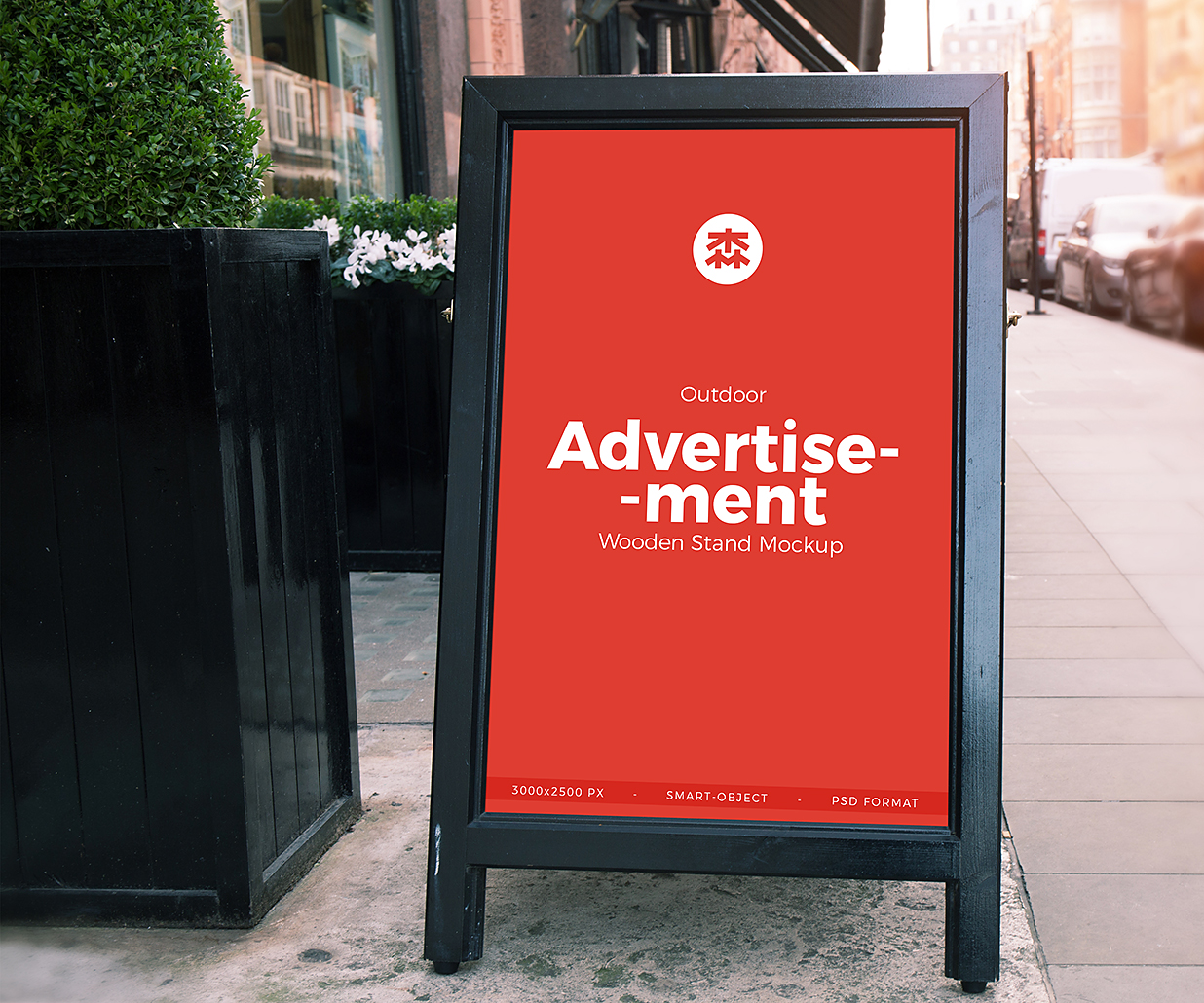 高质感户外水牌立牌样机mockup插图