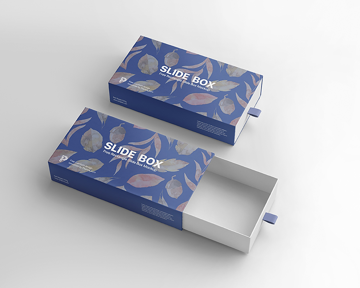 打开的抽拉盒包装盒纸盒样机mockup插图