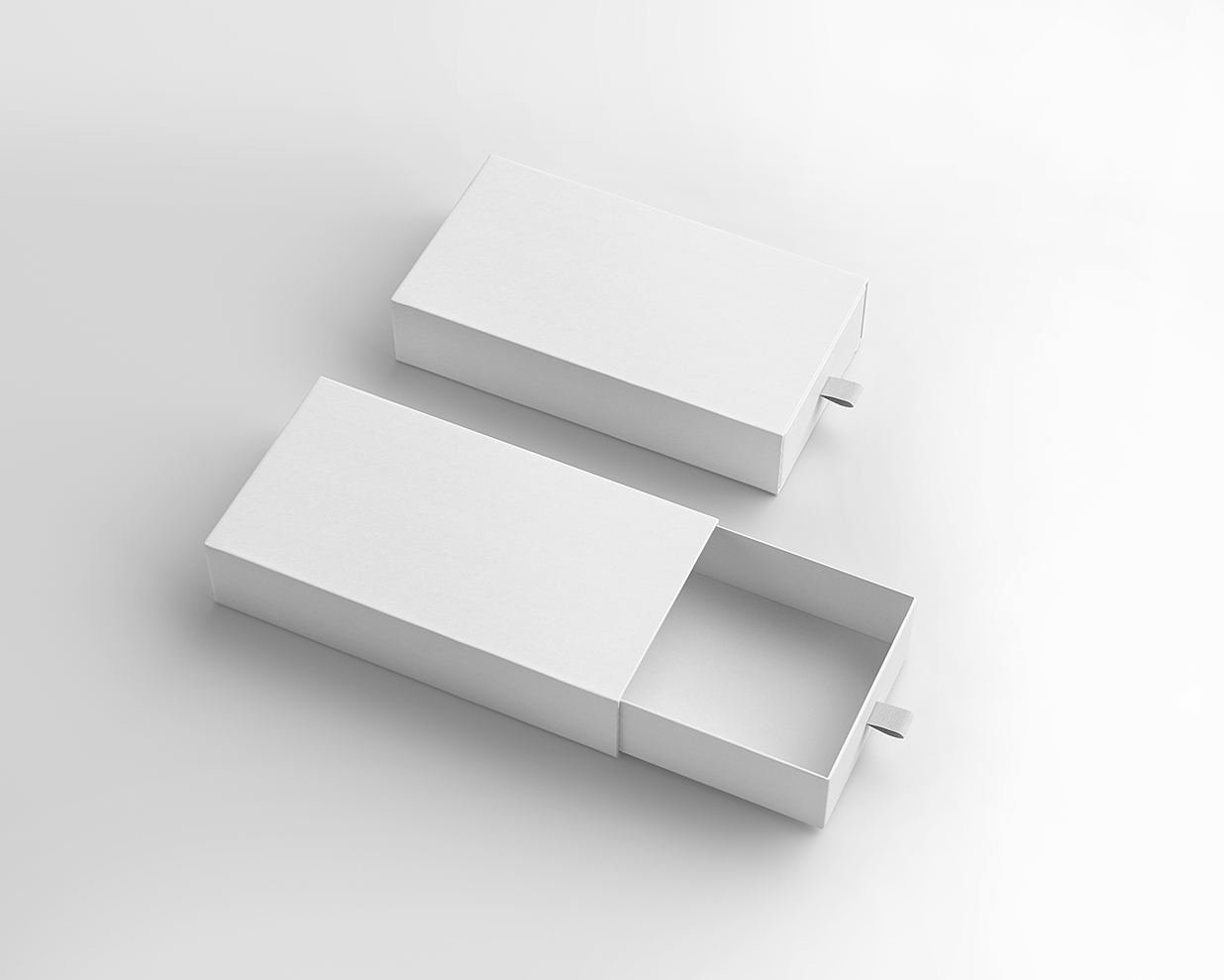 打开的抽拉盒包装盒纸盒样机mockup插图1