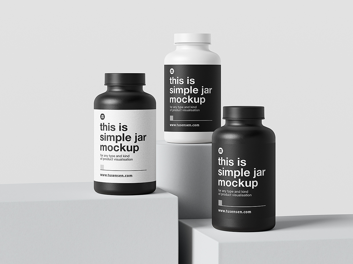 塑料瓶药瓶保健品瓶包装样机mockup5组插图