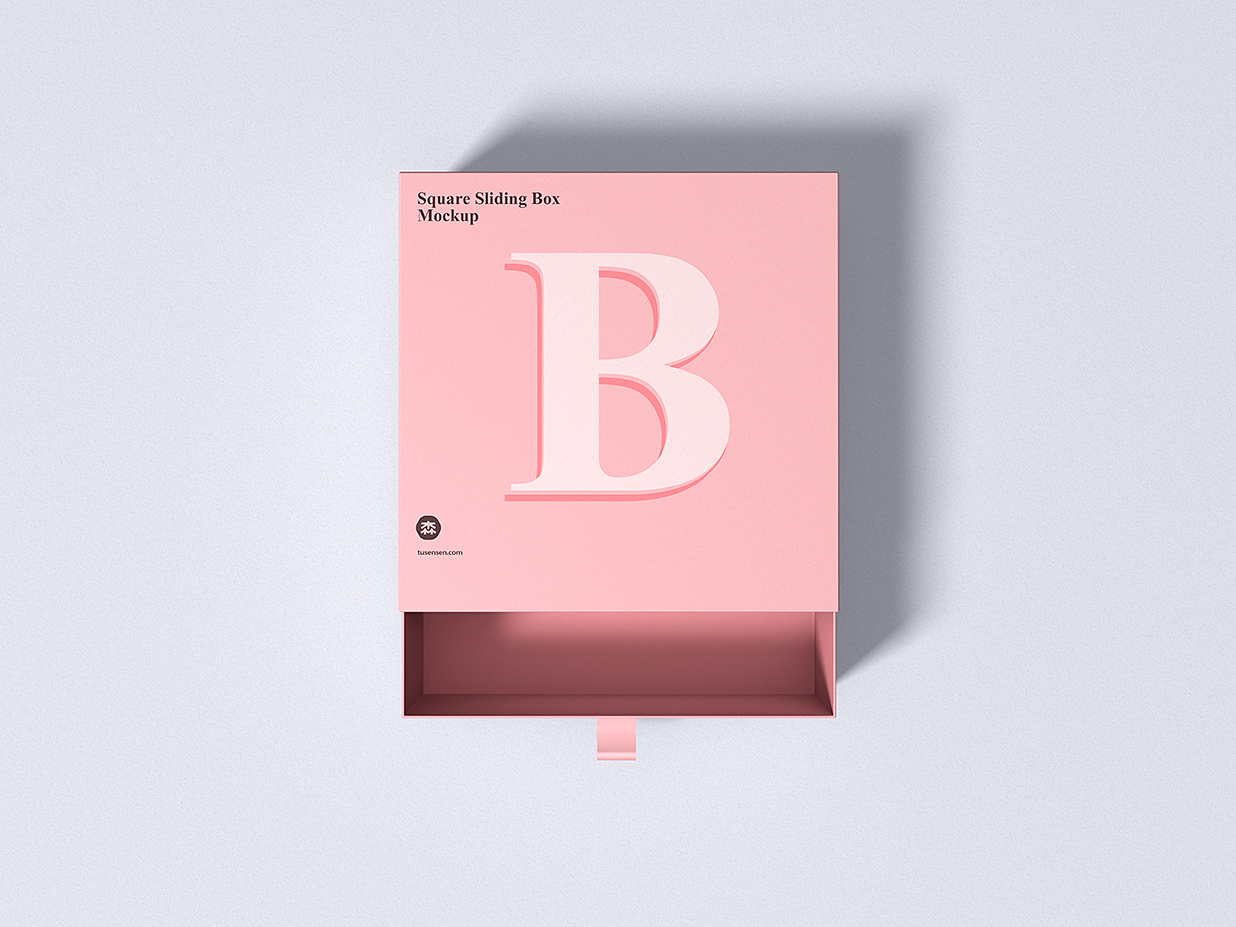 简约抽拉盒包装盒纸盒样机mockup插图