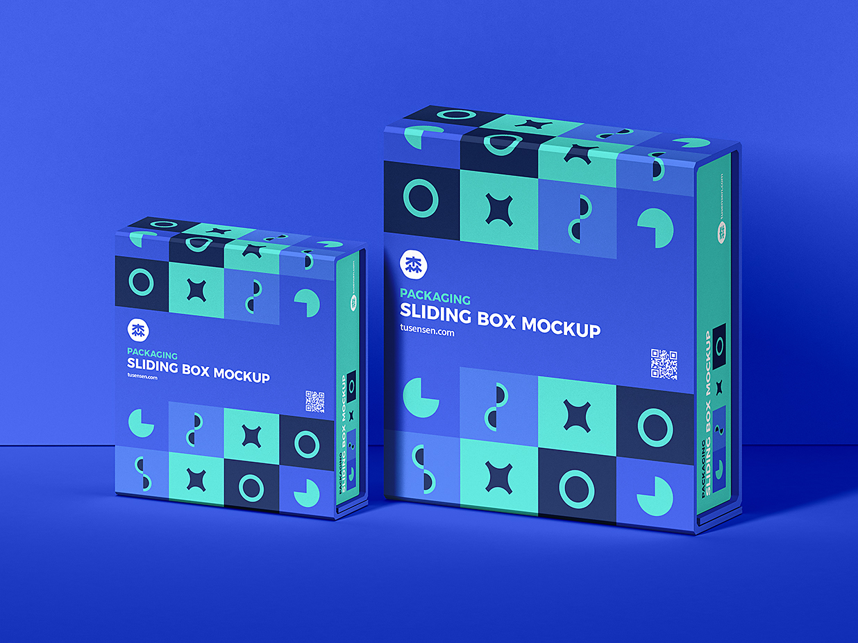 抽拉盒包装盒纸盒样机mockup插图