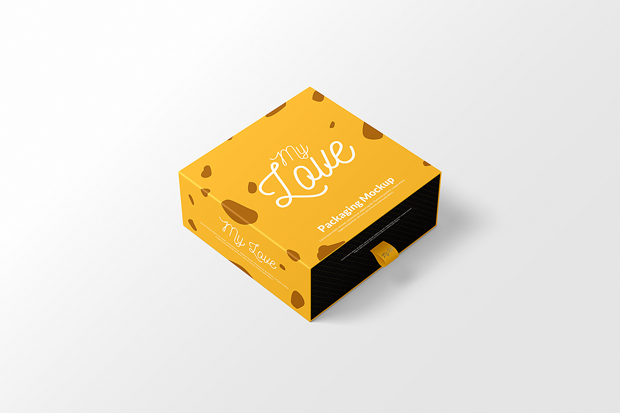 高质感抽拉盒包装盒礼品盒纸盒样机mockup6组插图