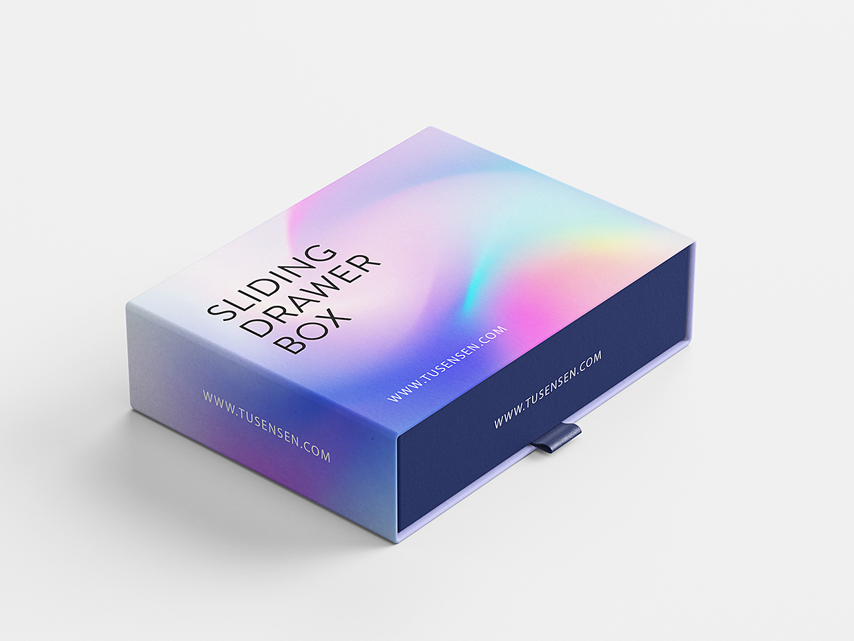 精致的抽拉盒包装盒礼品盒纸盒样机mockup6组插图