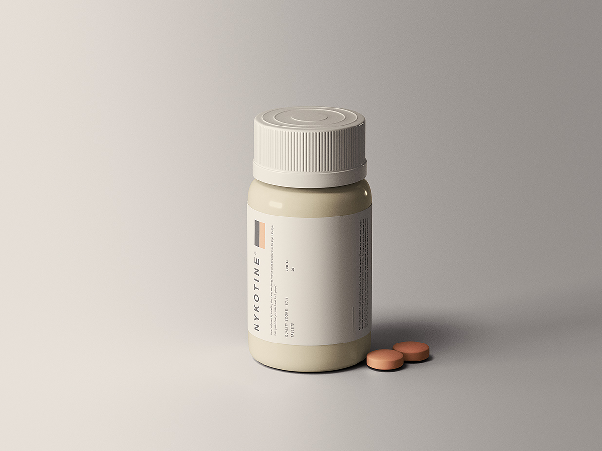 带药丸的药瓶保健品瓶包装样机mockup插图