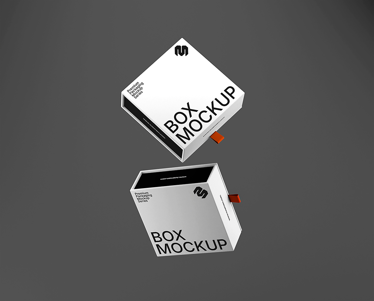 漂浮的抽拉盒包装盒纸盒样机mockup插图