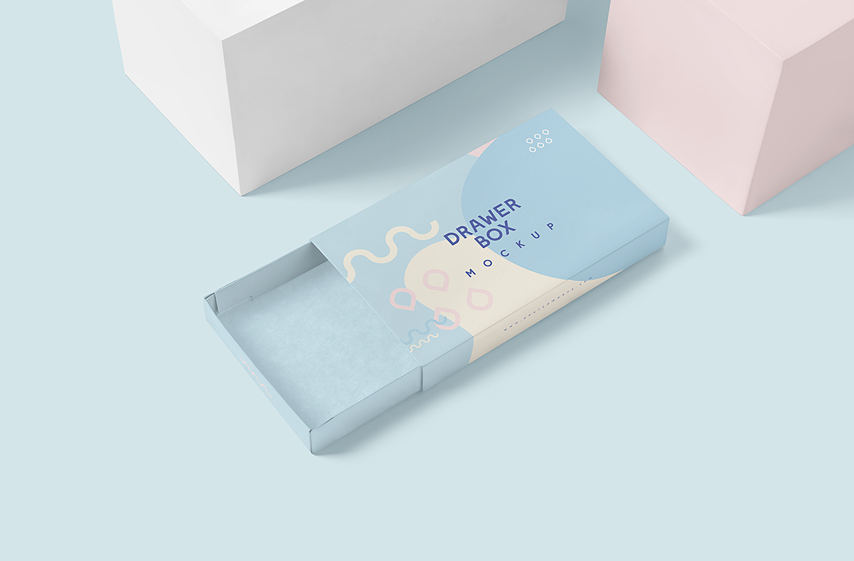 带场景的抽拉盒包装盒纸盒样机mockup6组插图
