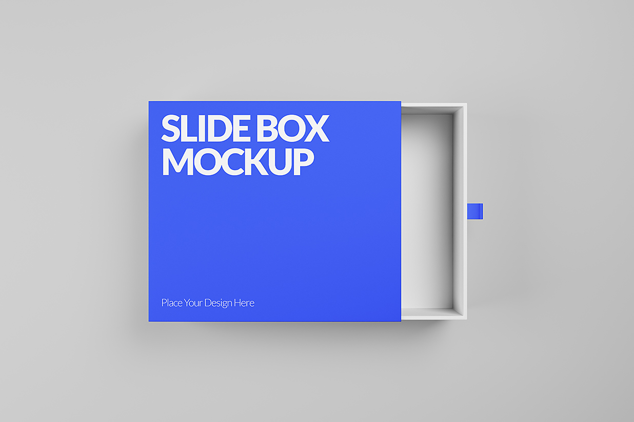 高质感抽拉盒包装盒纸盒样机mockup3组插图