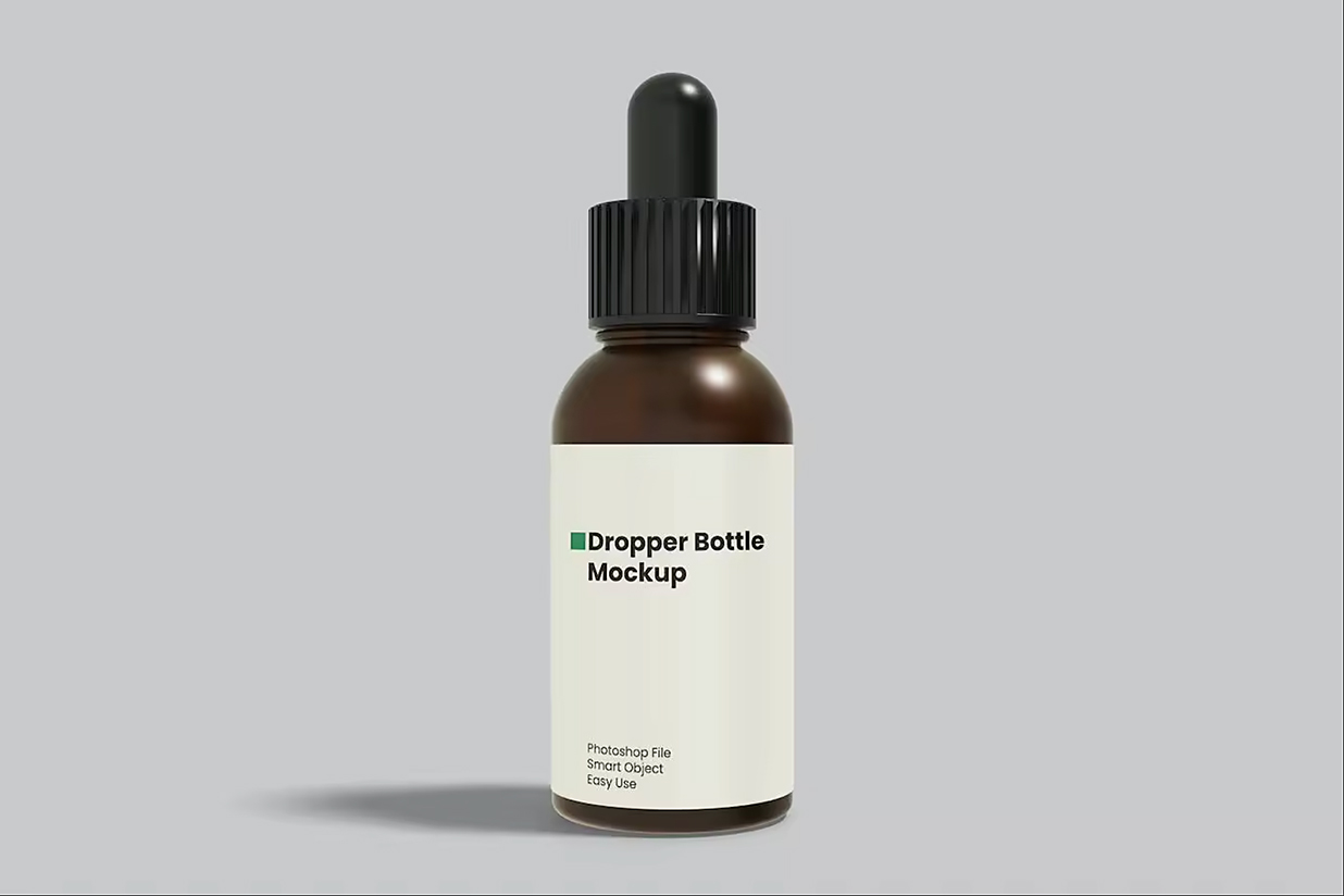 滴管瓶精华精油瓶样机mockup2组插图