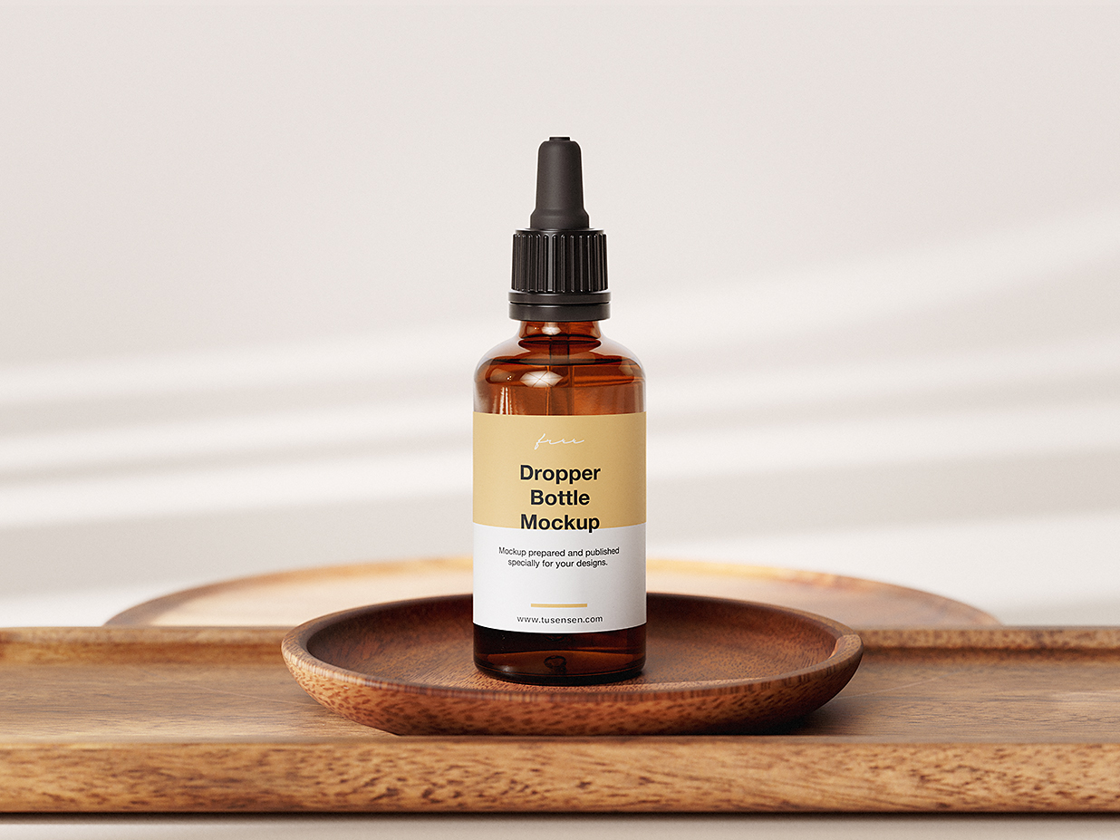 带场景的滴管瓶精华精油瓶样机mockup4组插图