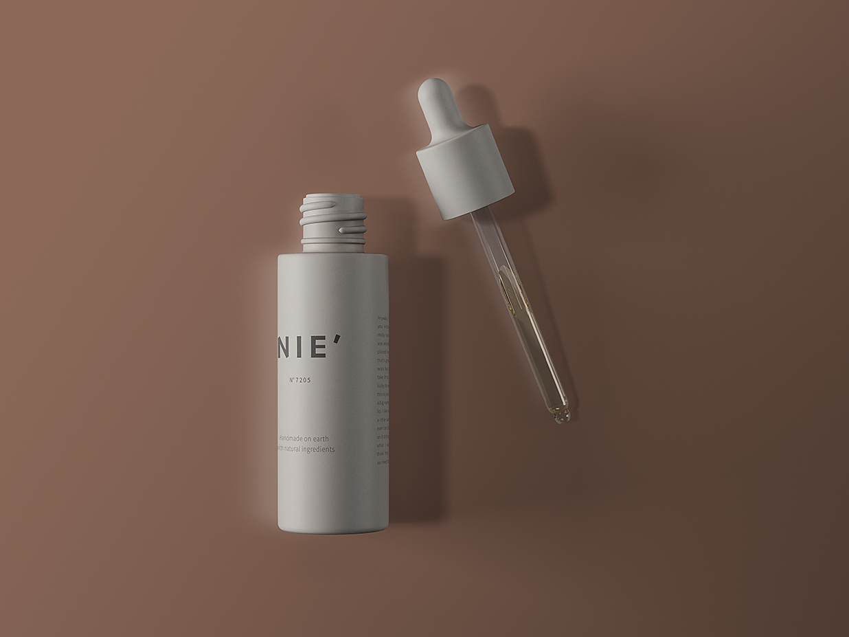 塑料滴管瓶精华液精油瓶样机mockup插图