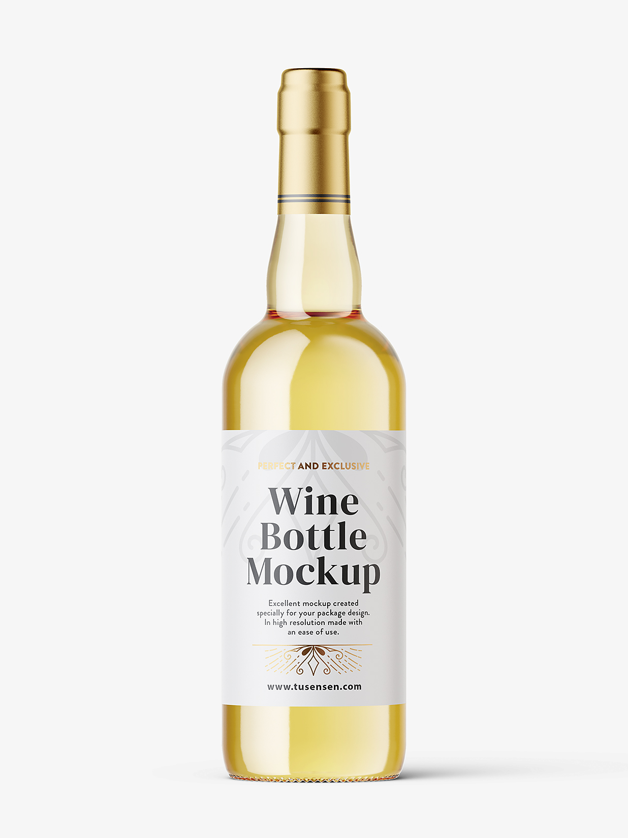 白葡萄酒瓶样机mockup插图