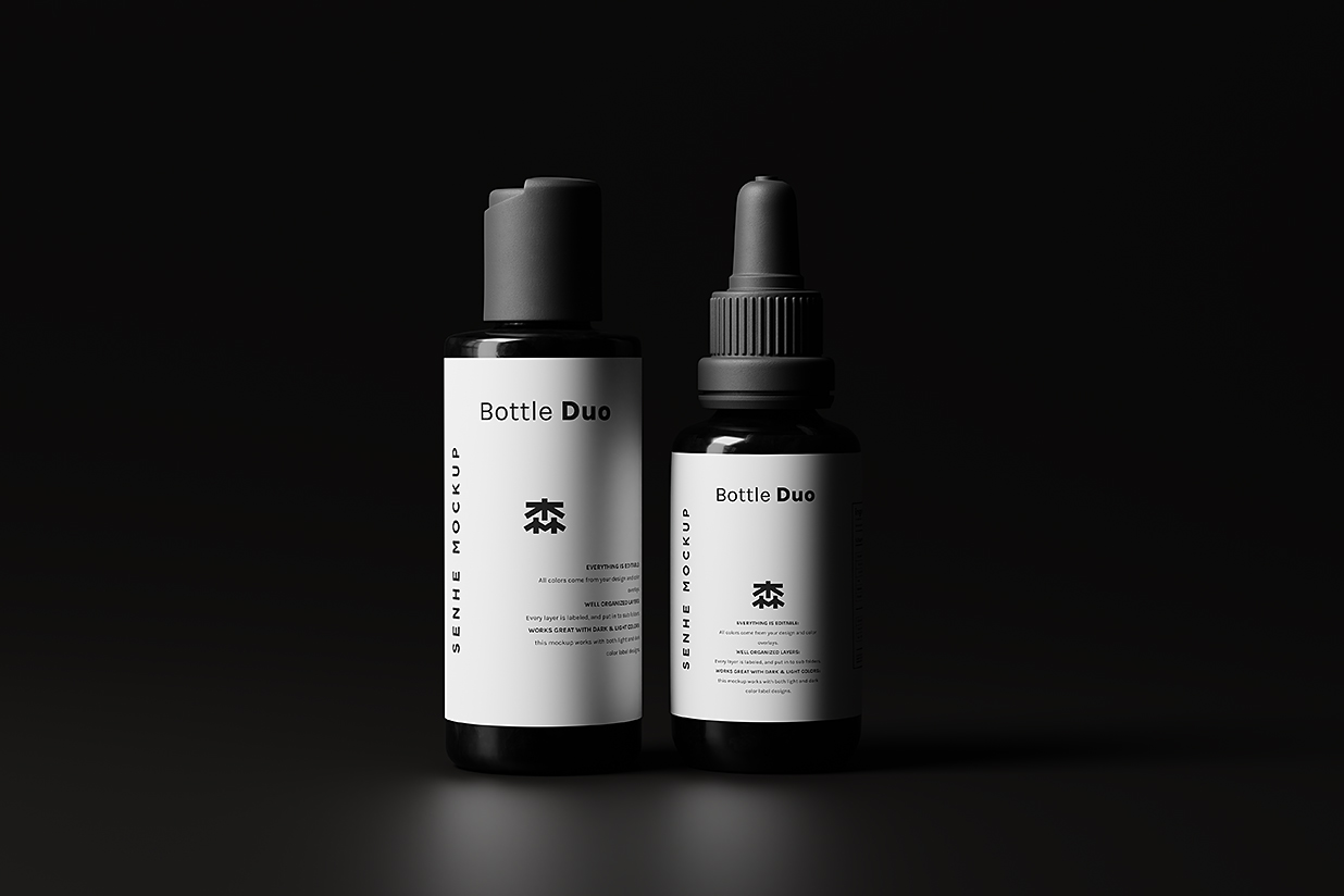 滴管瓶精华精油乳液瓶样机mockup10组插图9